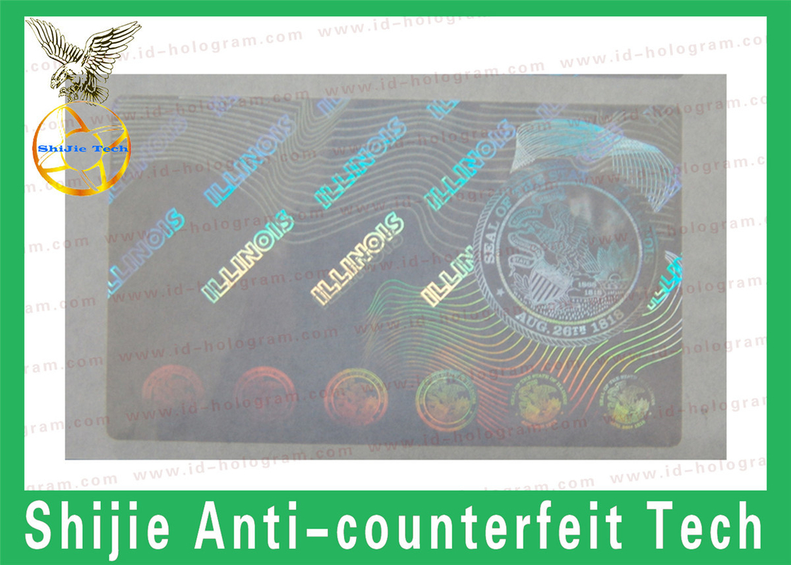 Fake IL hologram overlay for ID card sticker supplier USA id hologram FL hologram overlay